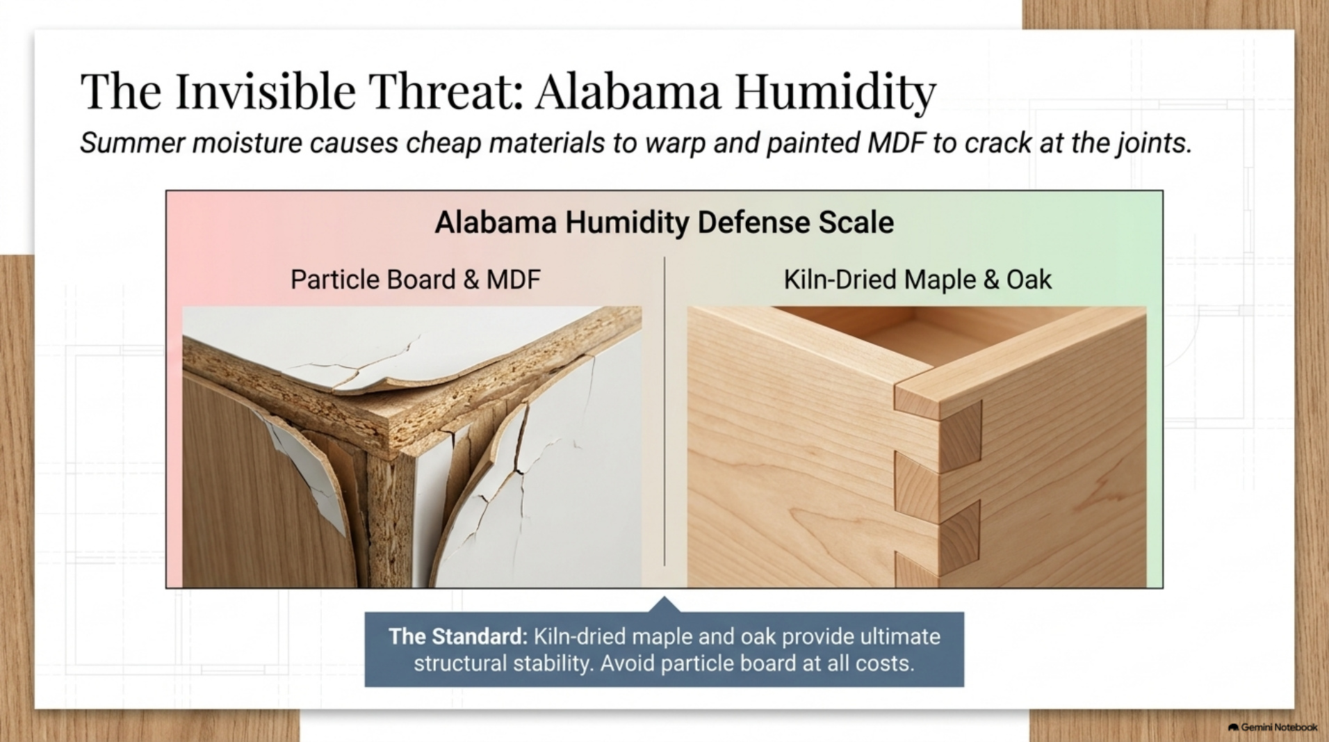 Solid wood in humidity