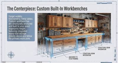 Built-In Garage Workbenches: Anchoring, Beam Loads and Ergonomic Height
